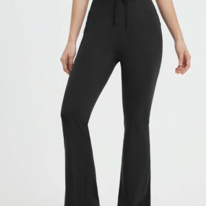All-Season Drawstring High-Waist Flare Yoga Pants