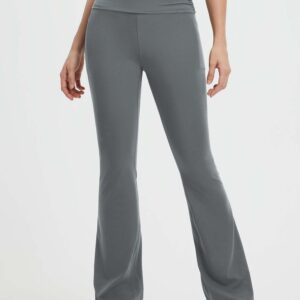 Yoga Fold-Over Waistband High-Waisted Flared Pants
