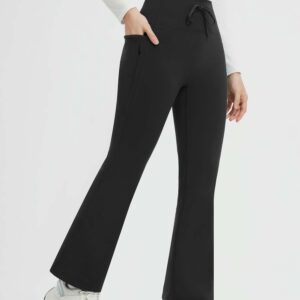Yoga Drawstring High-Waisted Flared Pants (Petite Fit)