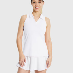 Flyleaf UPF 50+ Quick-Dry V-Neck Sleeveless Golf Polo Shirt