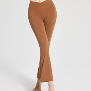 Lycra Cross-Waist Zippered Flared Pants