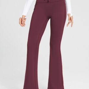 High-Waist Fleece-Lined Drawstring Flare Pants