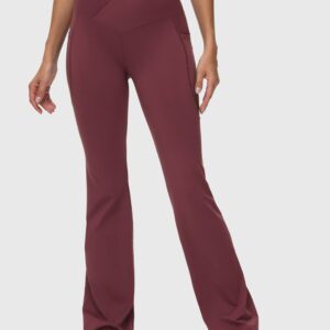 Laureate Women's 34 Crossover High-Waisted Flare Yoga Pants