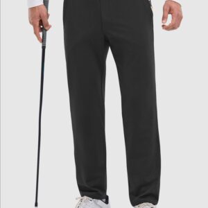 Men's Golf Elastic-Waist Fleece Straight-Leg Pants