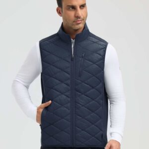 Men's Golf Knit-Woven Patchwork Cotton Vest