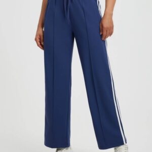 Women's Running Side-Panel Contrast Fleece Straight-Leg Pants