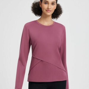 Women's Running Striped Fleece Long-Sleeve T-Shirt