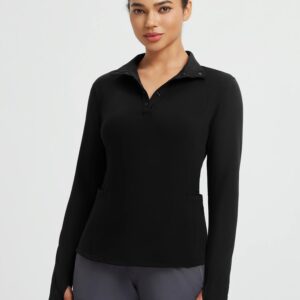 Women's Half-Snap Long-Sleeve Yoga Top
