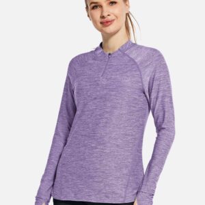 UPF 50+ Zip Neck Quick-Dry Long-Sleeve Running Shirts