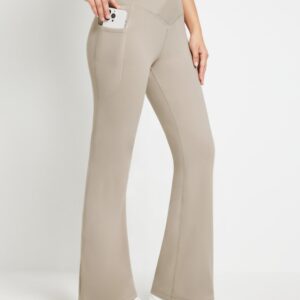 Crossover Waist Fleece Flare Pants