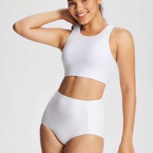 Women's Solid High-Neck Swim Bra Top